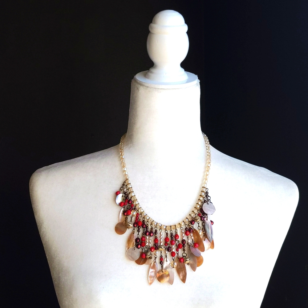 CHICO's Multi-Color Beaded Crystal Statement Necklace